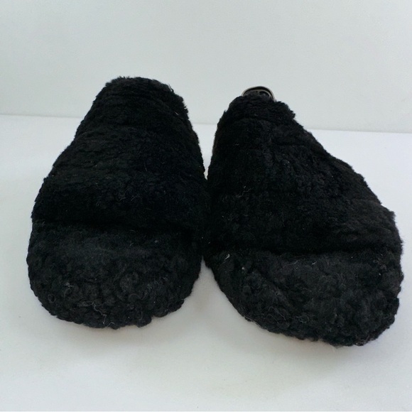 UGG Women's Fluff Yeah 1095119 Black Slide Sandals - Size 6 - Picture 4 of 9